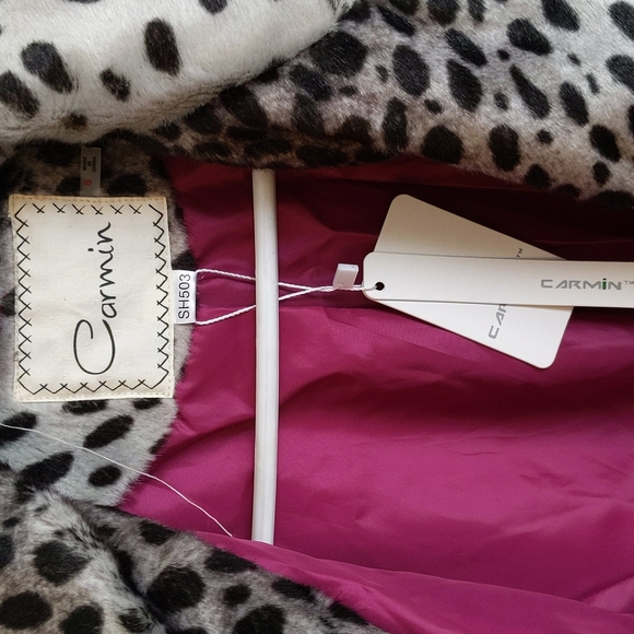 Carmin Grey/Black Cheetah Print Coat, New w/Tags, S - Picture 4 of 4